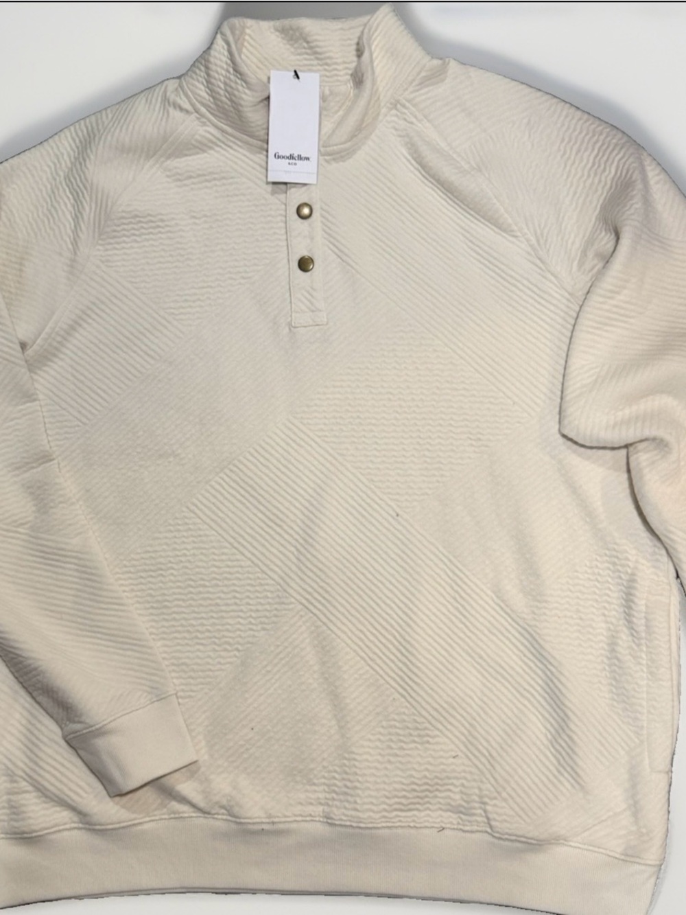 Goodfellow & Co Cream Quilted Henley Jacket